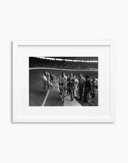 Fausto Coppi, Giro d'Italia 1947 — stampa fine art con cornice bianca