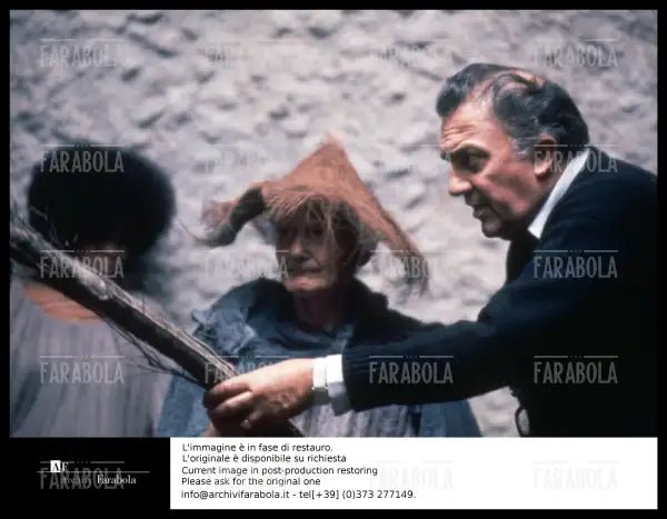 Federico Fellini sul set del film Satyricon, 1969