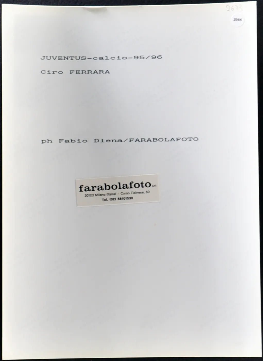 Ferrara Juventus 1995-1996 Ft 2666 - Stampa 24x18 cm - Farabola Stampa ai sali d'argento