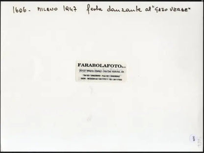 Festa danzante al Gatto Verde Milano 1947 Ft 3674 - Stampa 24x18 cm - Farabola Stampa ai sali d'argento (anni 90)