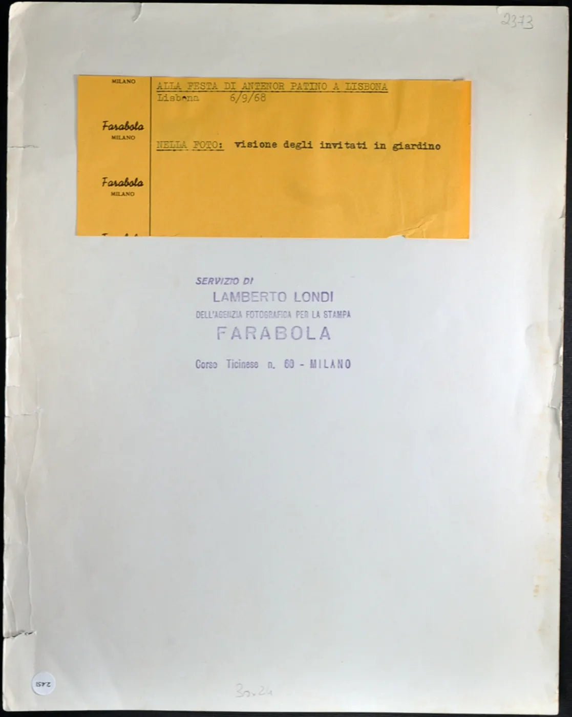 Festa di Antenor Patino 1968 Ft 2451 - Stampa 24x30 cm - Farabola Stampa ai sali d'argento