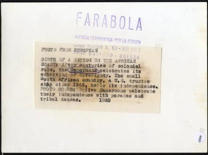 Festa per indipendenza Camerun 1960 Ft 4423 - Stampa 18x13 cm - Farabola Stampa ai sali d'argento