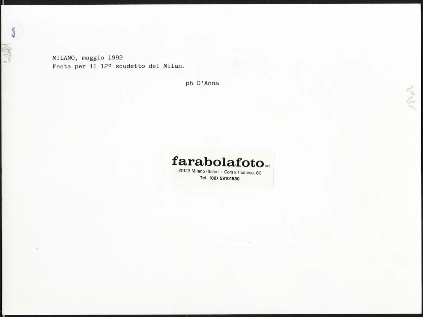 Festa scudetto Milan 1992 Ft 4575 - Stampa 24x18 cm - Farabola Stampa ai sali d'argento