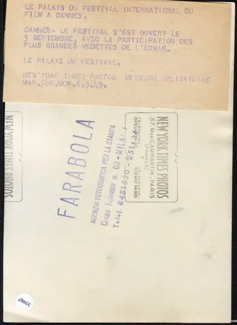 Festival di Cannes 1949 Ft 35987 - Stampa 18x13 cm - Farabola Stampa ai sali d'argento