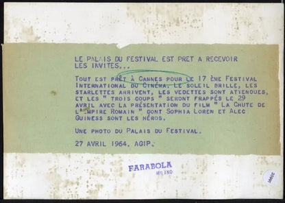 Festival di Cannes 1964 Ft 35991 - Stampa 18x13 cm - Farabola Stampa ai sali d'argento