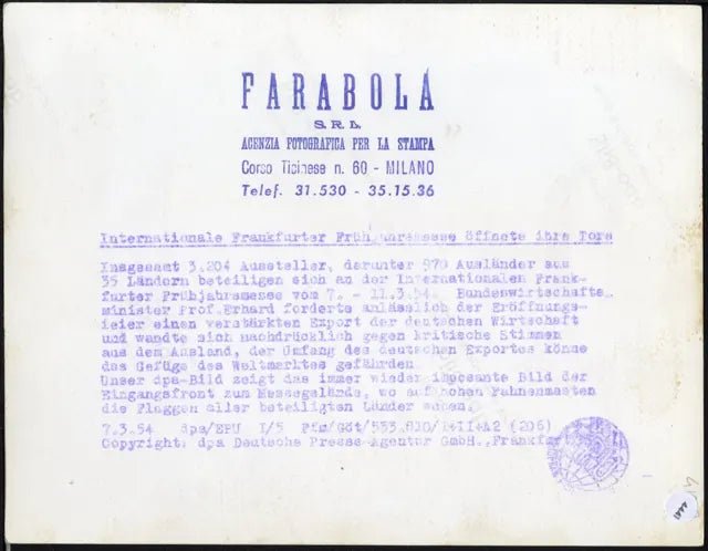 Festival di primavera di Francoforte 1954 Ft 4441 - Stampa 21x15 cm - Farabola Stampa ai sali d'argento