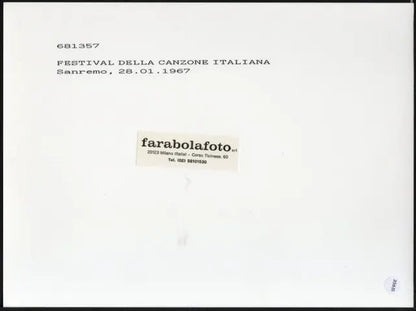 Festival di Sanremo 1967 Ft 35651 - Stampa 24x18 cm - Farabola Stampa ai sali d'argento (anni 90)