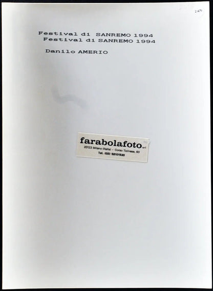 Festival di Sanremo 1994 Danilo Amerio Ft 2479 - Stampa 24x18 cm - Farabola Stampa ai sali d'argento