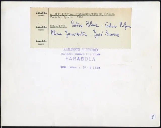 Festival di Venezia 1961 Ft 35705 - Stampa 21x27 cm - Farabola Stampa ai sali d'argento