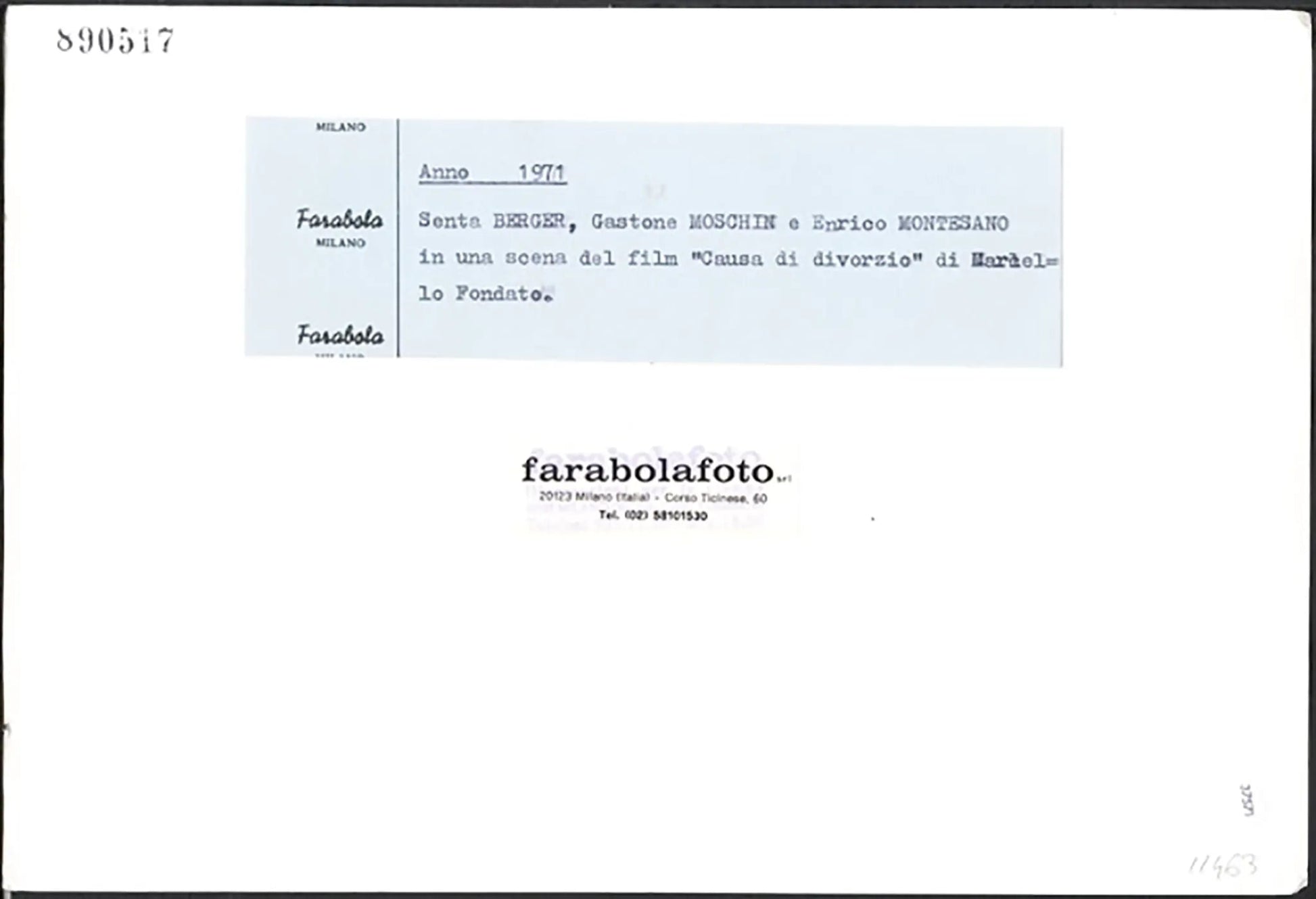 Film Causa di divorzio 1971 Ft 37571 - Stampa 18x27 cm - Farabola Stampa ai sali d'argento