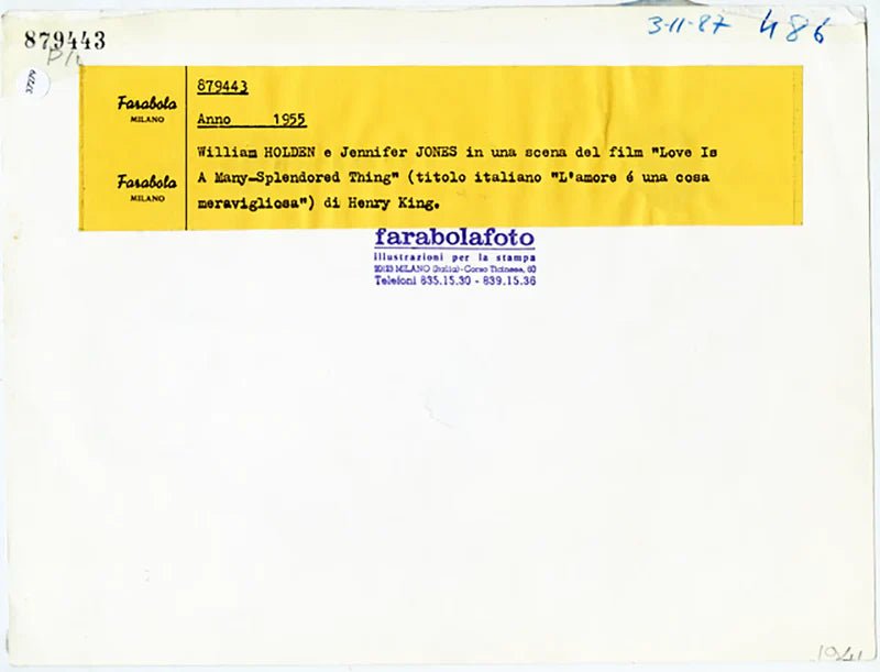 Film L'amore è una cosa meravigliosa Ft 37279 - Stampa 20x25 cm - Farabola Stampa ai sali d'argento