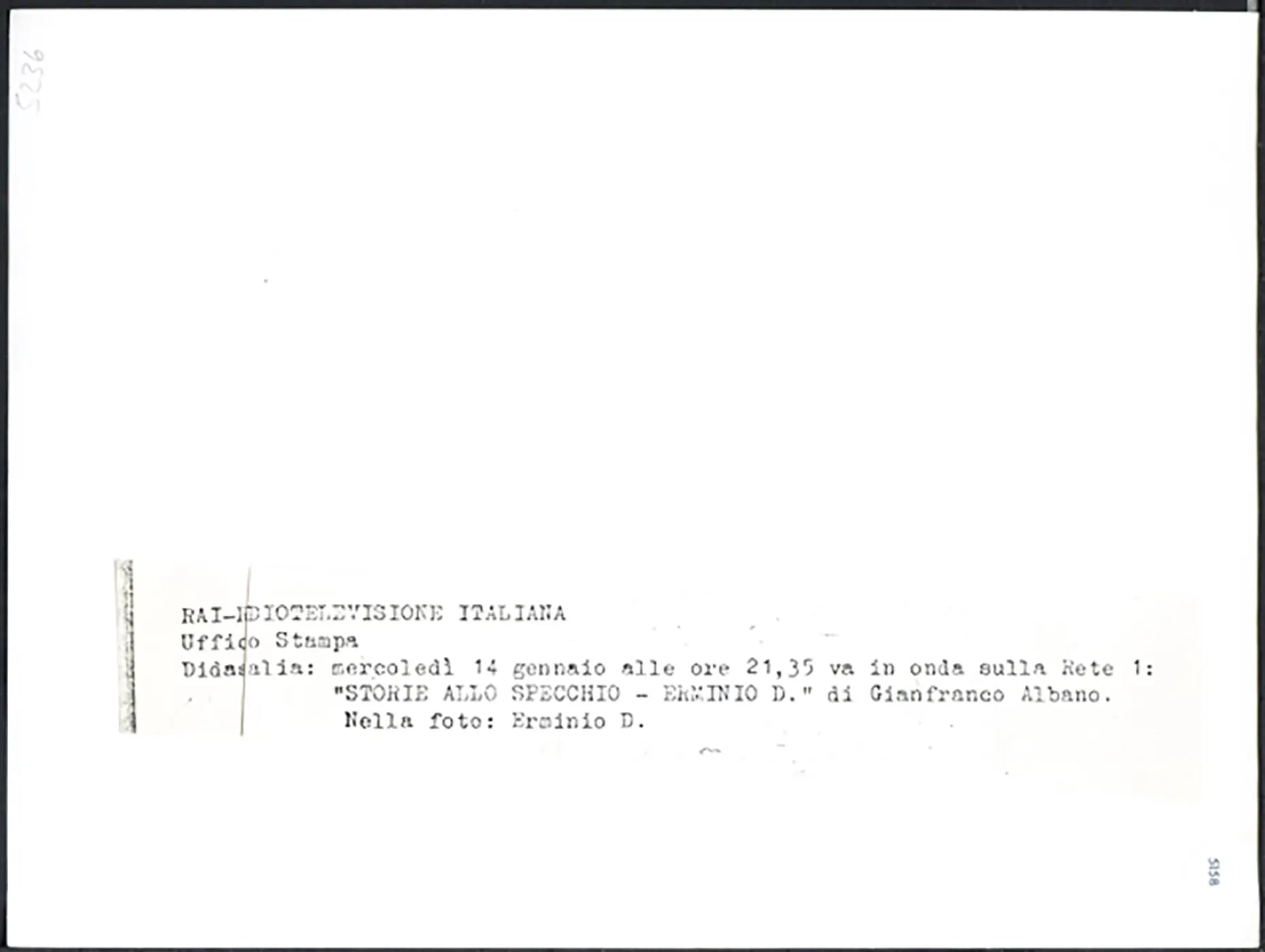 Film Storie allo specchio - Erminio D. 1997 Ft 5158 - Stampa 24x18 cm - Farabola Stampa ai sali d'argento