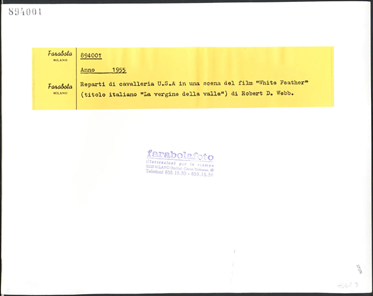 Film White Feather 1955 Ft 37078 - Stampa 20x30 cm - Farabola Stampa ai sali d'argento