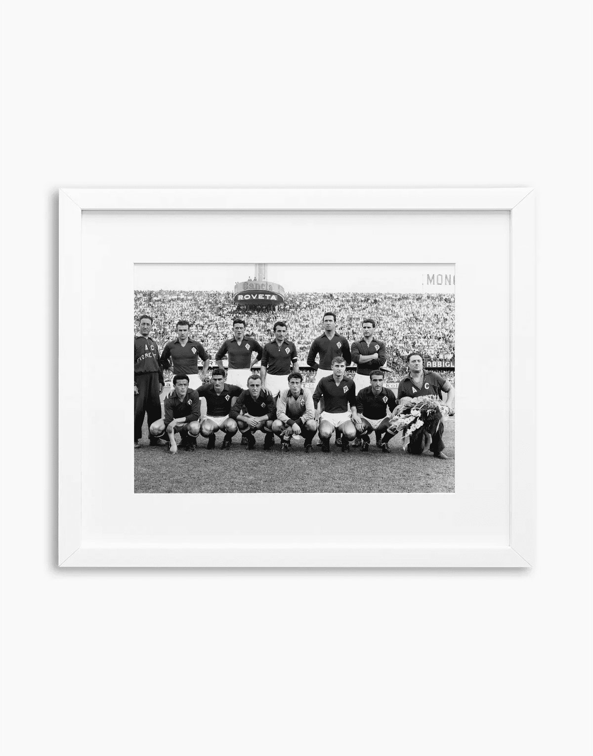 Fiorentina, Formazione, 1955 — stampa fine art con cornice bianca