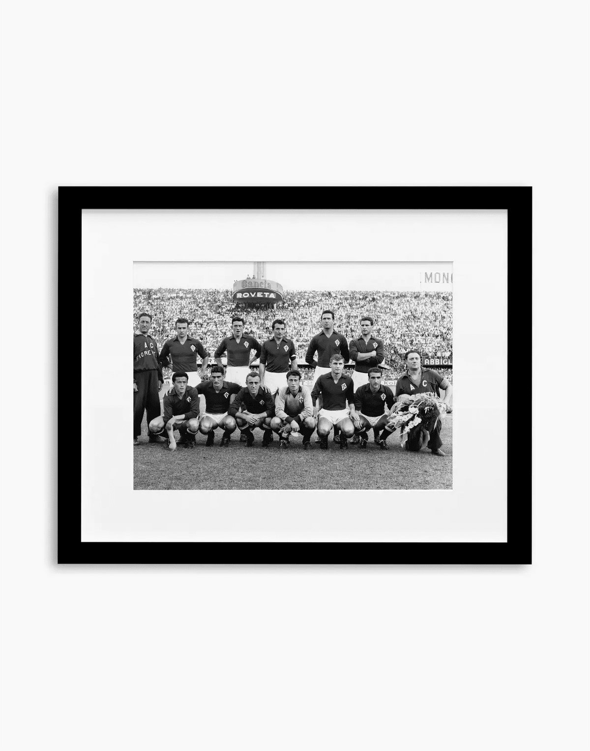 Fiorentina, Formazione, 1955 — stampa fine art con cornice nera
