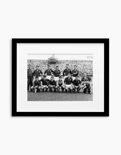 Fiorentina, Formazione, 1955 — stampa fine art con cornice nera
