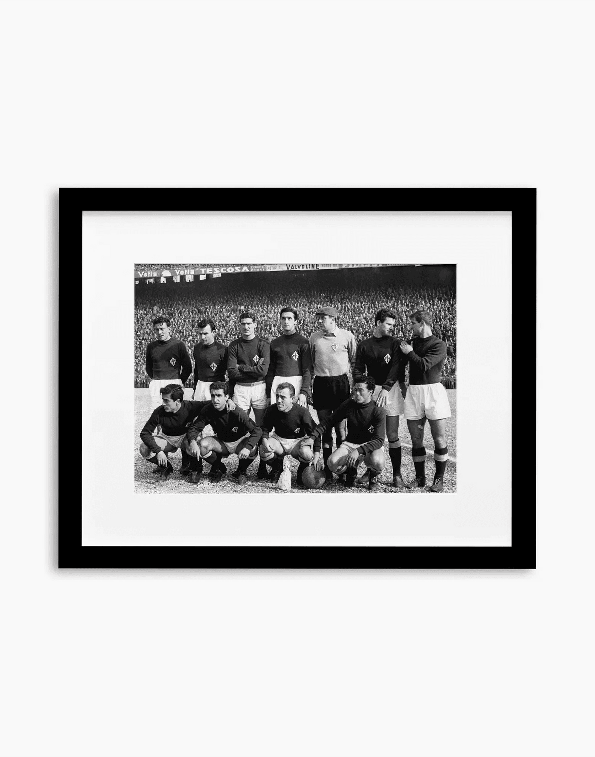 Fiorentina, Formazione, 1956 — stampa fine art con cornice nera
