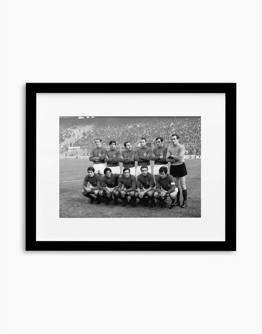 Fiorentina, Formazione, 1968 — stampa fine art con cornice nera