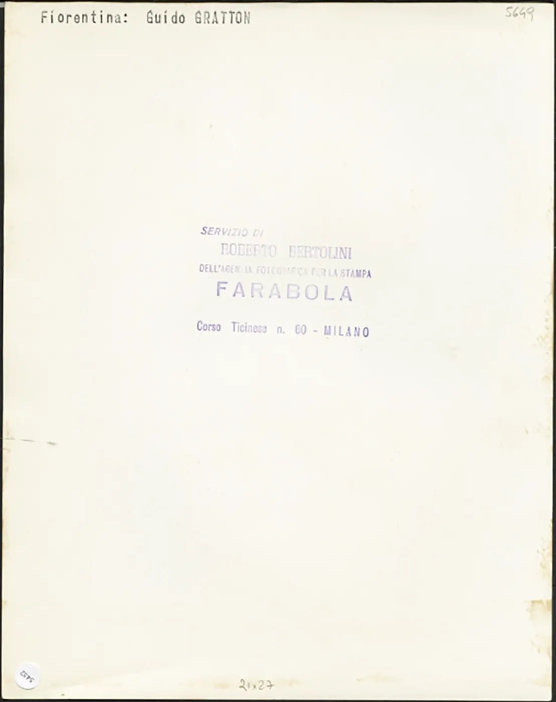 Fiorentina Guido Gratton anni 60 Ft 5452 - Stampa 21x27 cm - Farabola Stampa ai sali d'argento