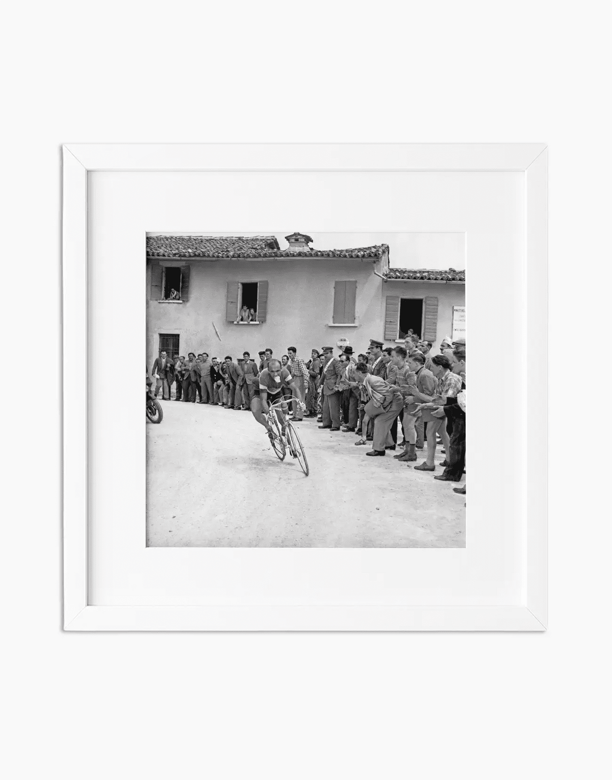 Fiorenzo Magni, Giro d'Italia 1955 — stampa fine art con cornice bianca