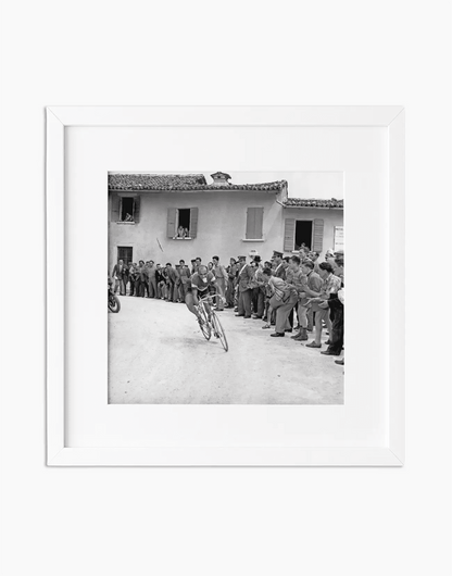 Fiorenzo Magni, Giro d'Italia 1955 — stampa fine art con cornice bianca