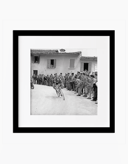 Fiorenzo Magni, Giro d'Italia 1955 — stampa fine art con cornice nera