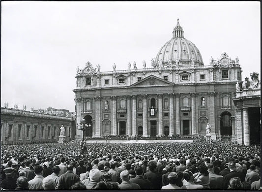 Folla in piazza San Pietro Pasqua 1956 Ft 5092 - Stampa 13x18 cm - Farabola Stampa ai sali d'argento