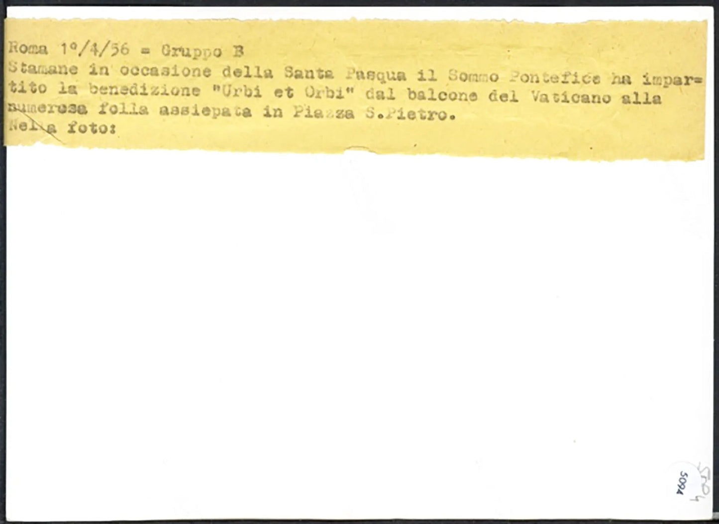 Folla in piazza San Pietro Pasqua 1956 Ft 5094 - Stampa 13x18 cm - Farabola Stampa ai sali d'argento