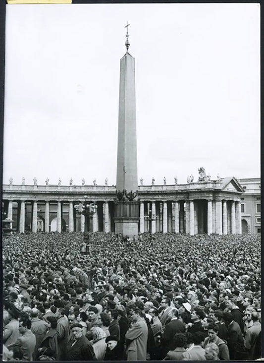 Folla in piazza San Pietro Pasqua 1956 Ft 5094 - Stampa 13x18 cm - Farabola Stampa ai sali d'argento