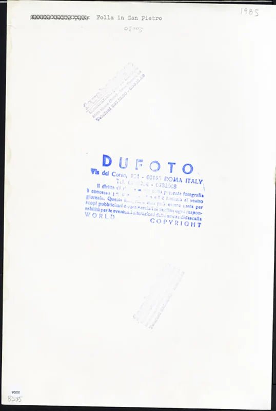 Folla in piazza San Pietro Roma 1985 Ft 5006 - Stampa 20x30 cm - Farabola Stampa ai sali d'argento