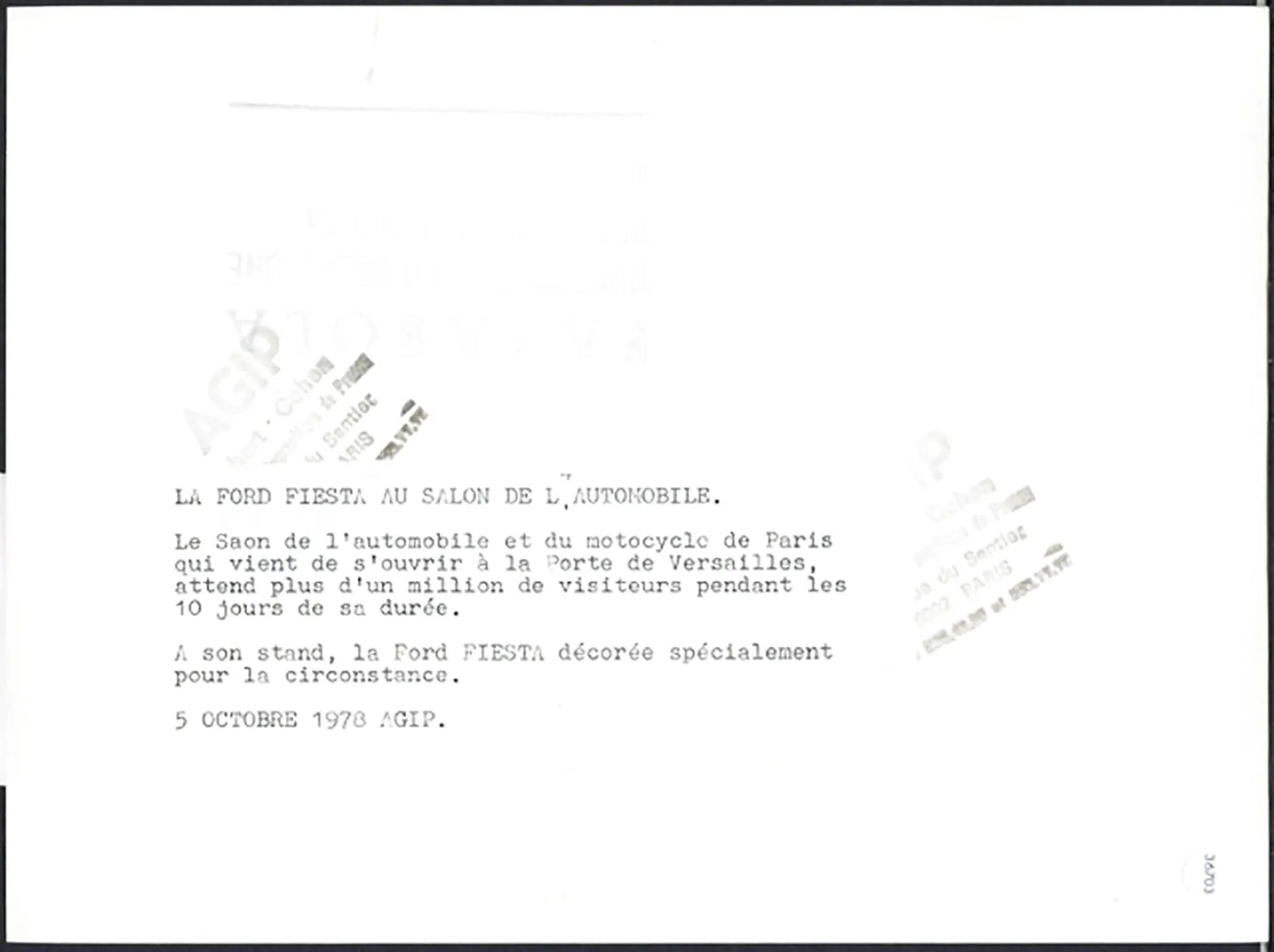 Ford Fiesta Salone Auto Parigi 1978 Ft 36703 - Stampa 24x18 cm - Farabola Stampa ai sali d'argento