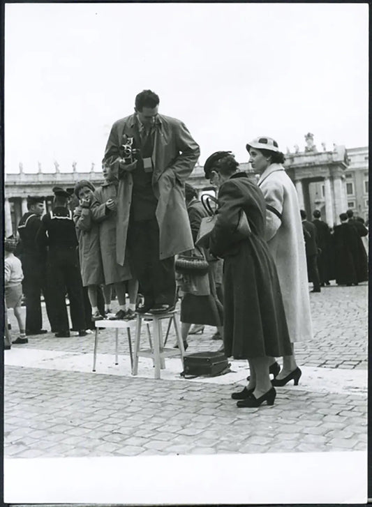 Fotografi piazza San Pietro 1956 Ft 5091 - Stampa 18x13 cm - Farabola Stampa ai sali d'argento