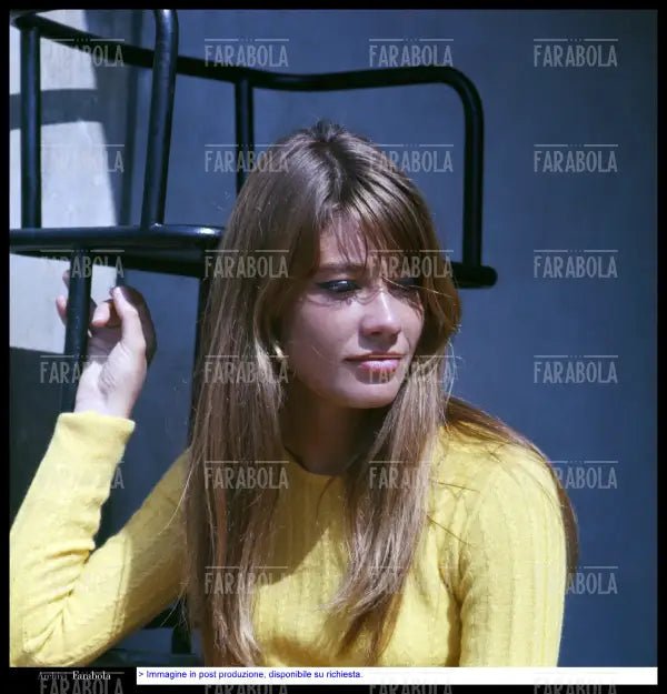 Françoise Hardy sul set del film Grand Prix, Monza, 1966 - Farabola Immagine digitale