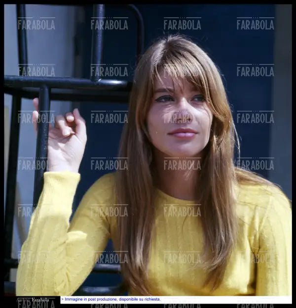 Françoise Hardy sul set del film Grand Prix, Monza, 1966 - Farabola Immagine digitale