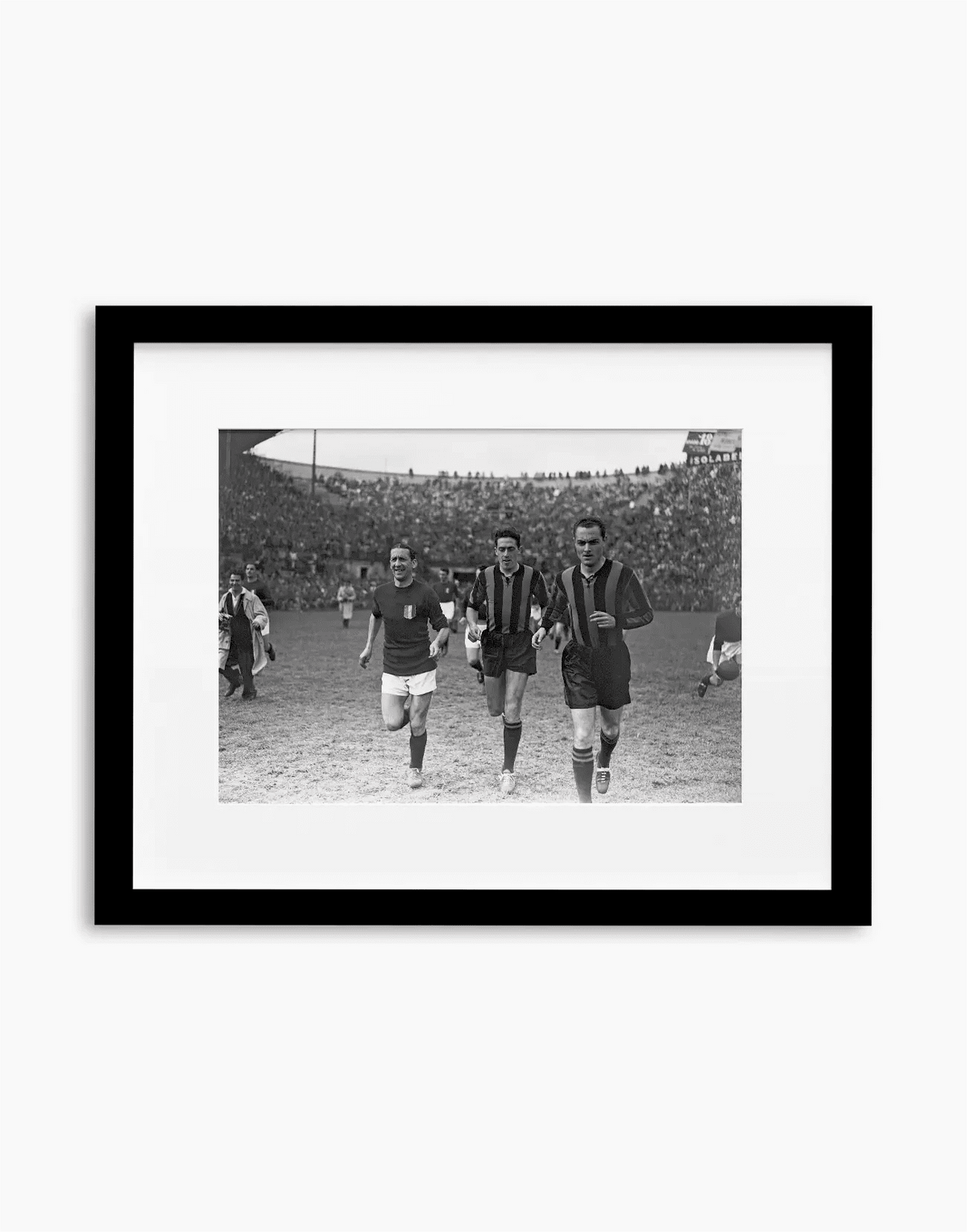 Gabetto e Campetelli, Torino-Inter 1949 — stampa fine art con cornice nera
