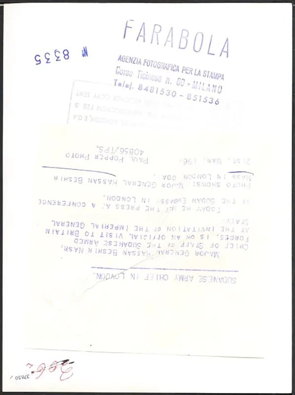 Generale Hassan Beshir Nasr 1961 Ft 37650 - Stampa 20x15 cm - Farabola Stampa ai sali d'argento