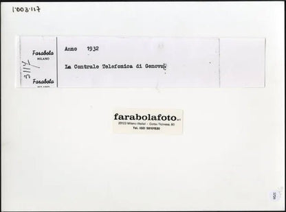 Genova Centrale Telefonica 1932 Ft 3726 - Stampa 24x18 cm - Farabola Stampa ai sali d'argento (anni 90)