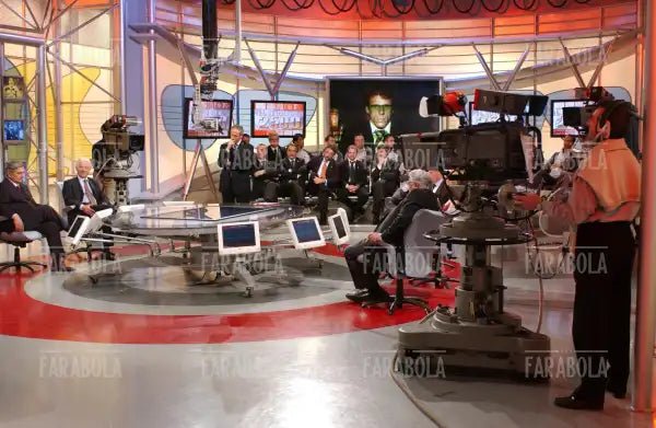 Giacomo Bulgarelli, Giovanni Trapattoni e Massimo Caputi, La Domenica Sportiva, 2003 - Farabola Immagine digitale