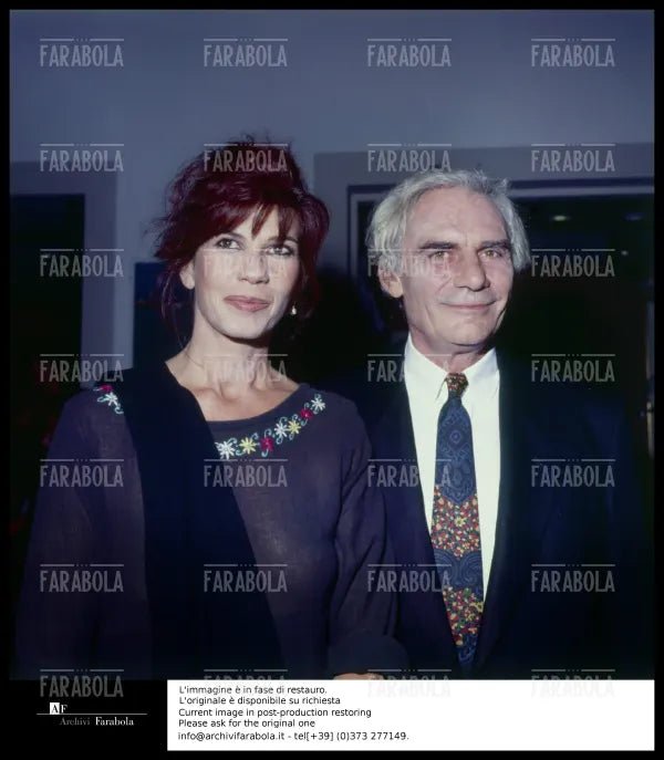 Gian Maria Volontè e Angelica Ippolito, Festival di Venezia, 1991 - Farabola Immagine digitale