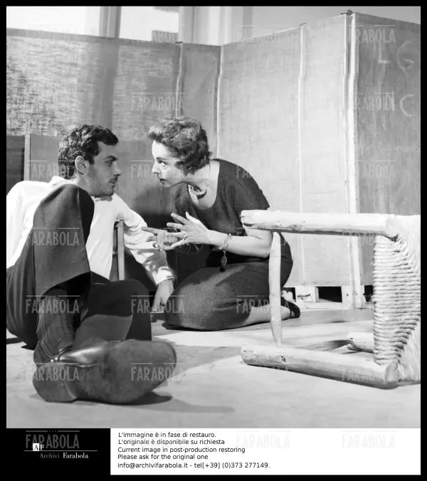 Gian Maria Volonté e Anna Proclemer, L'Idiota, 1959 - Farabola Immagine digitale