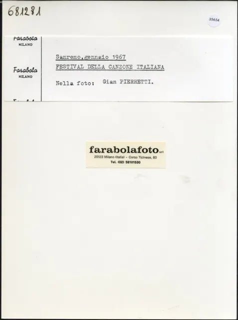 Gian Pierretti Sanremo 1967 Ft 35654 - Stampa 24x18 cm - Farabola Stampa ai sali d'argento (anni 90)