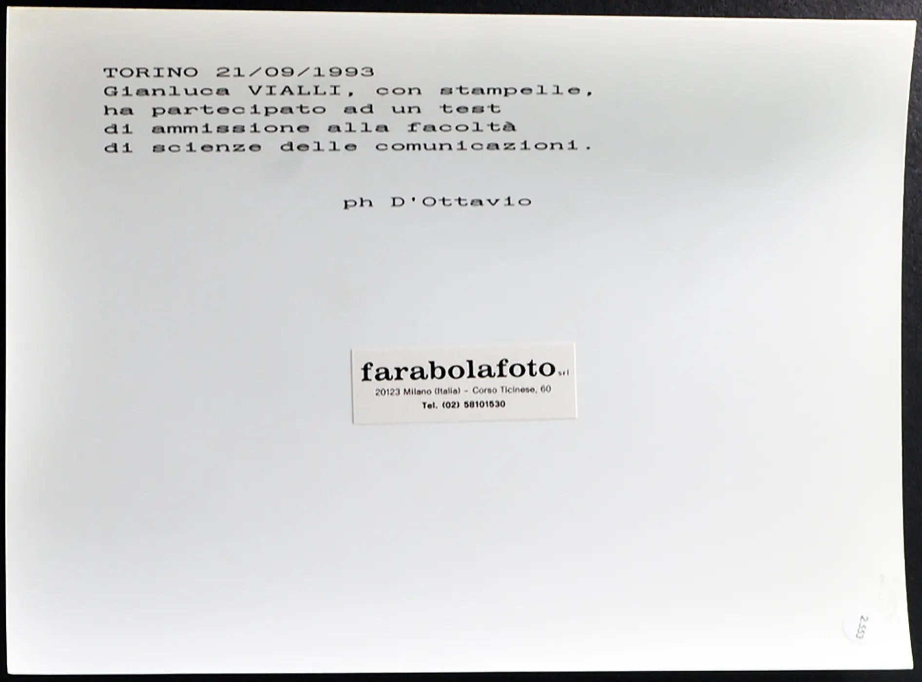 Gianluca Vialli 1993 Ft 2553 - Stampa 24x18 cm - Farabola Stampa ai sali d'argento