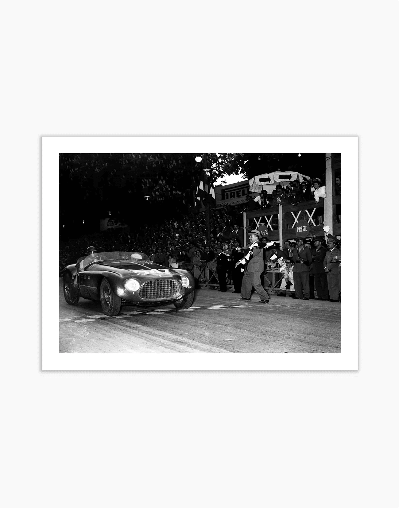 Giannino Marzotto su Ferrari, Mille Miglia 1953 - Farabola WhiteWall App Product