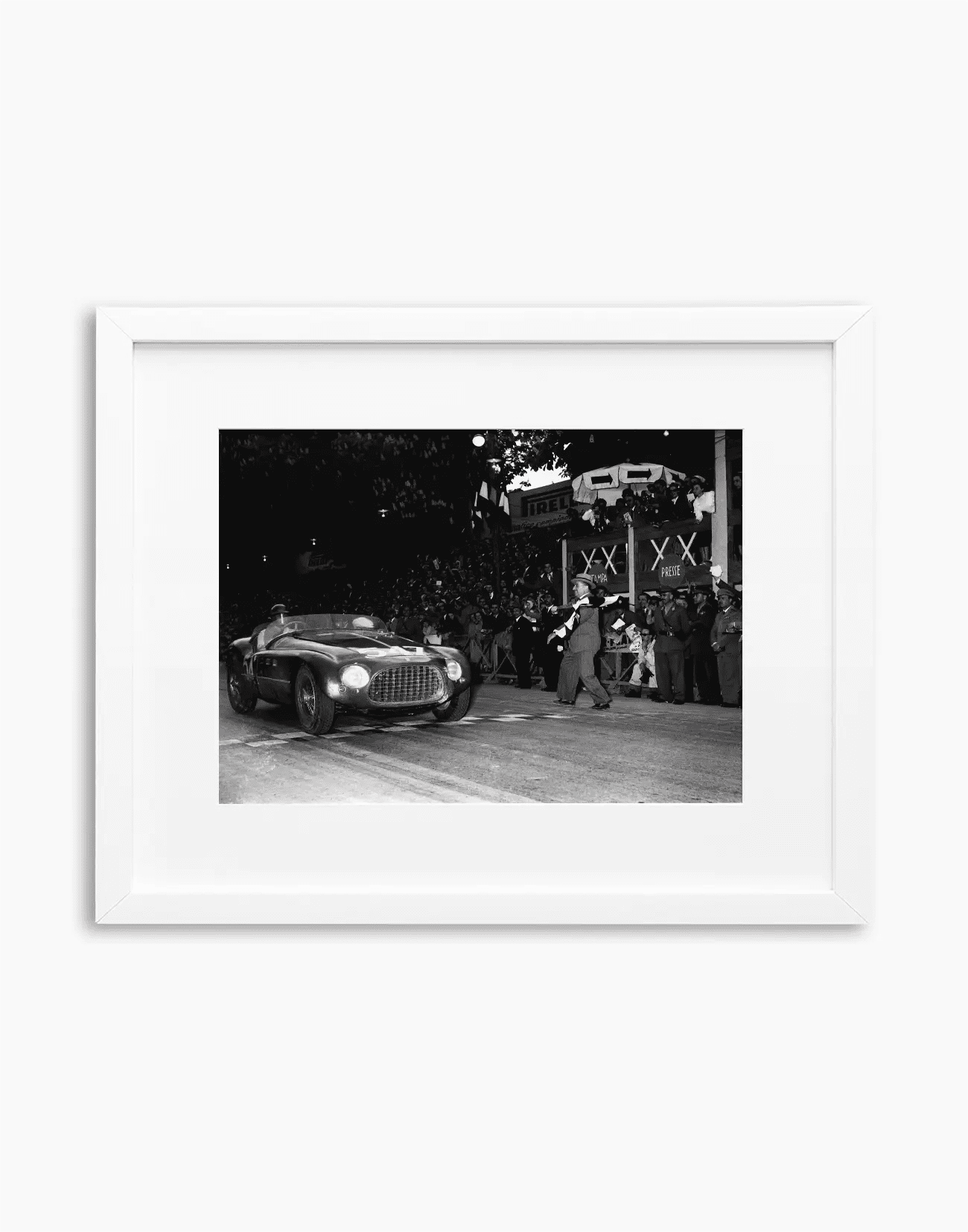 Giannino Marzotto su Ferrari, Mille Miglia 1953 - Farabola WhiteWall App Product