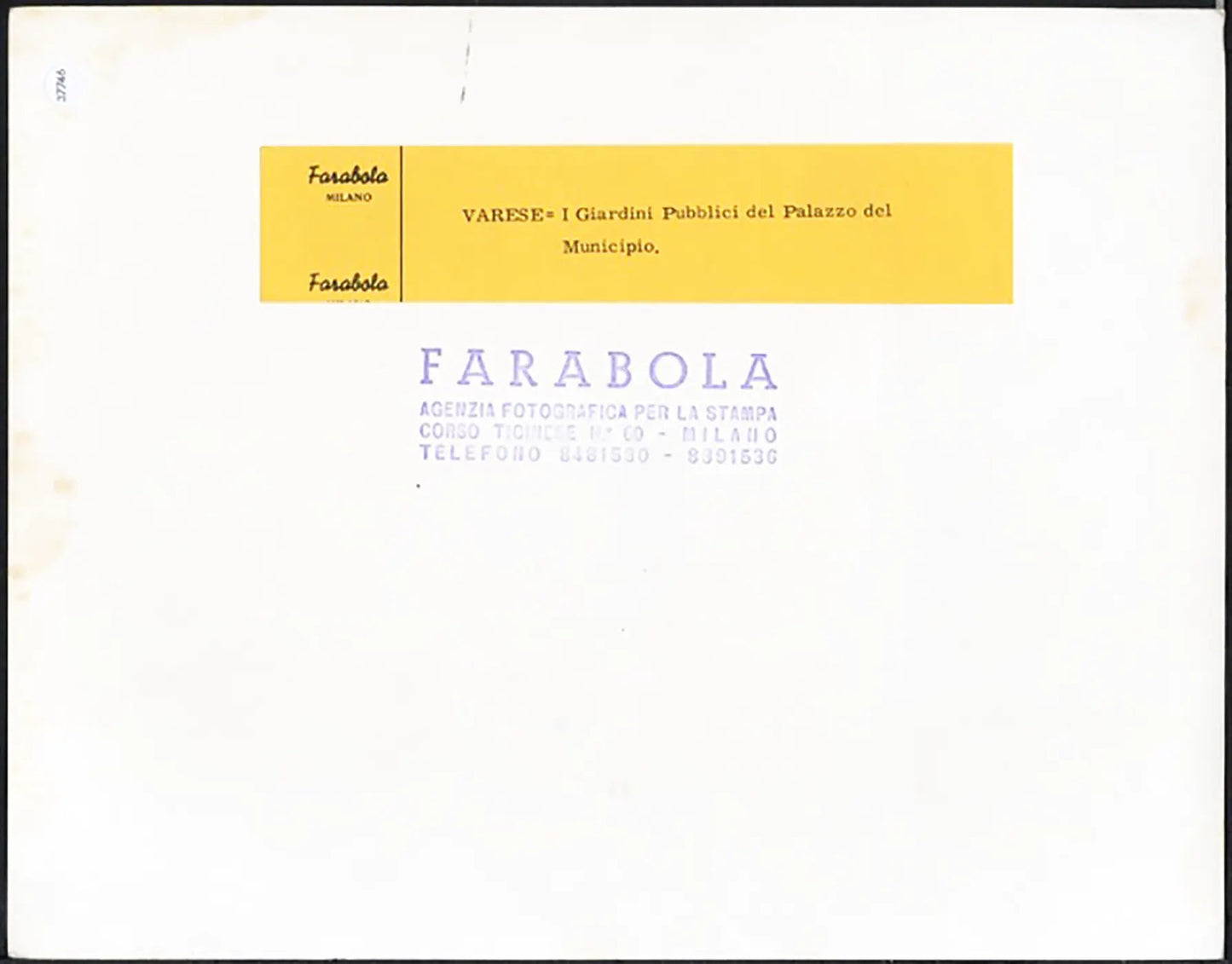 Giardini del Municipio Varese anni 60 Ft 37746 - Stampa 21x27 cm - Farabola Stampa ai sali d'argento (anni 90)
