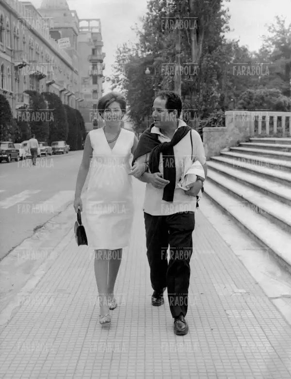 Gillo Pontecorvo con la moglie, Festival di Venezia, 1966 - Farabola Immagine digitale