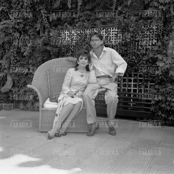 Gina Lollobrigida con il figlio, Festival di Venezia, 1988 - Farabola Immagine digitale