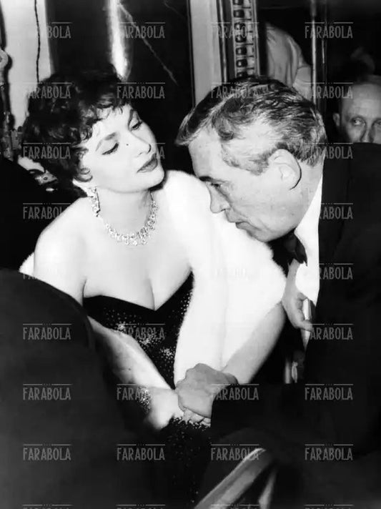 Gina Lollobrigida e John Huston, Nastri d'argento, Roma, 1957 - Farabola Immagine digitale