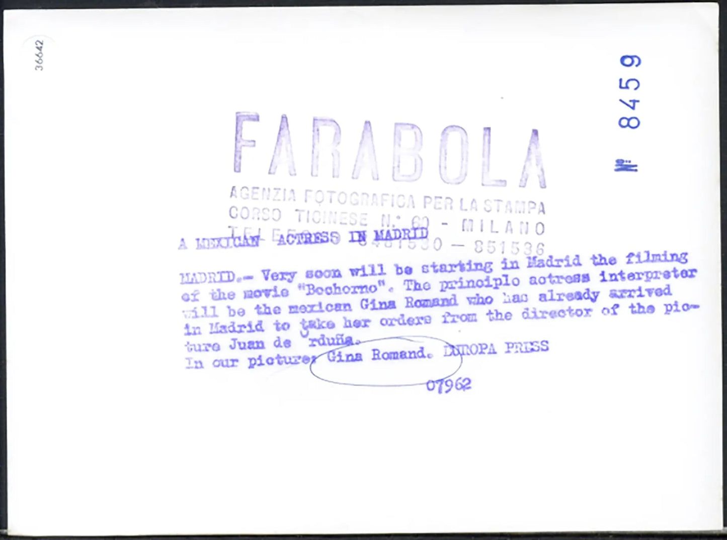 Gina Romand 1962 Ft 36642 - Stampa 20x15 cm - Farabola Stampa ai sali d'argento