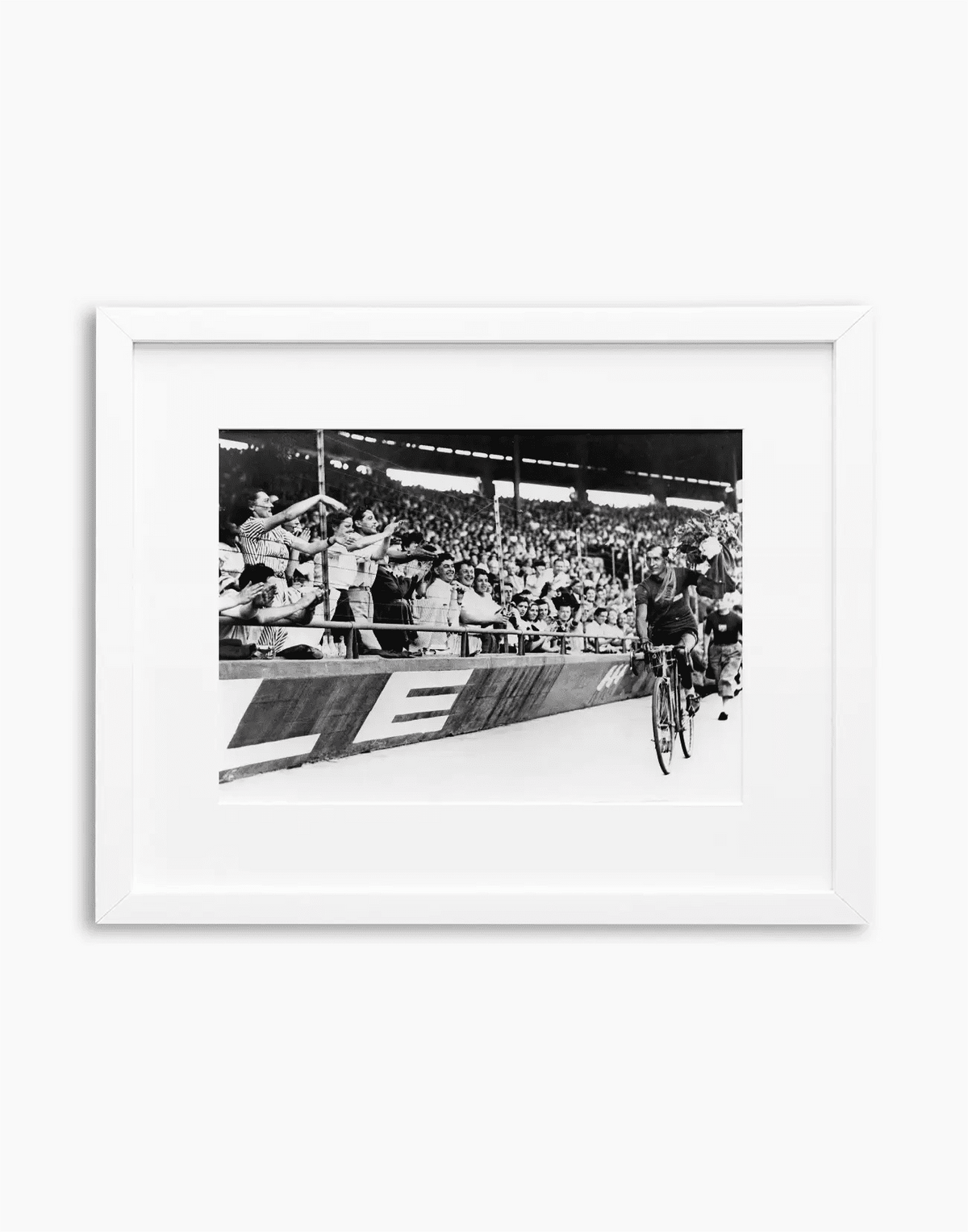 Gino Bartali, Tour de France 1948 — stampa fine art con cornice bianca